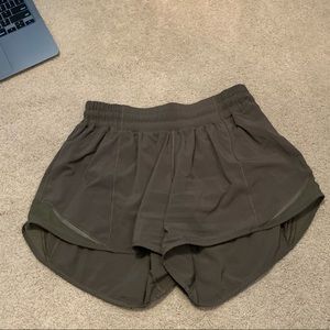 army green lululemon shorts